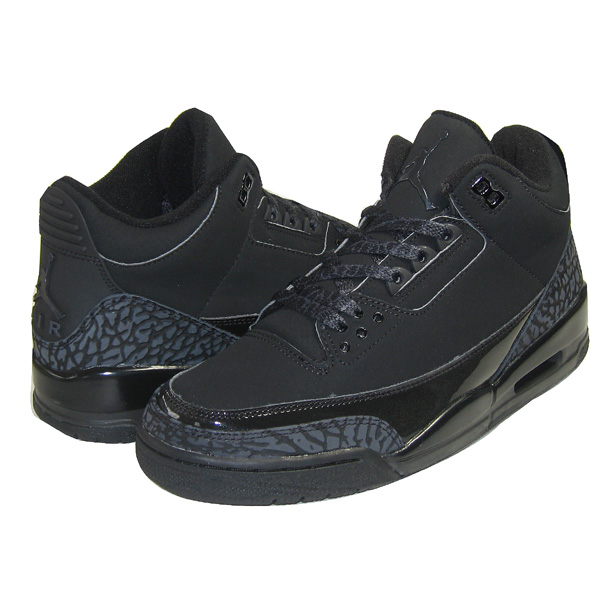 Cheap Air Jordan Shoes 3 Retro Black Cat Black Dark Charcoal Black - Click Image to Close