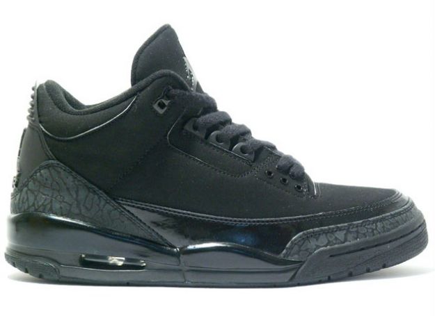 Cheap Air Jordan Shoes 3 Retro Black Cat Black Dark Charcoal Black - Click Image to Close