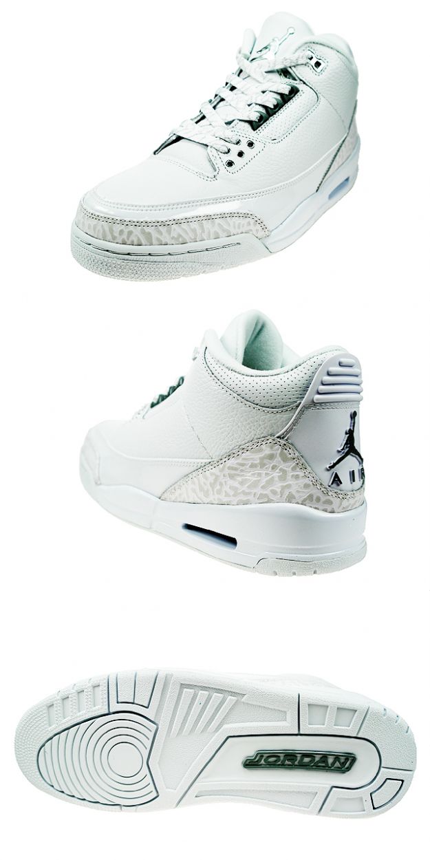 Cheap Air Jordan Shoes 3 Retro Pure Money White Metallic Silver - Click Image to Close