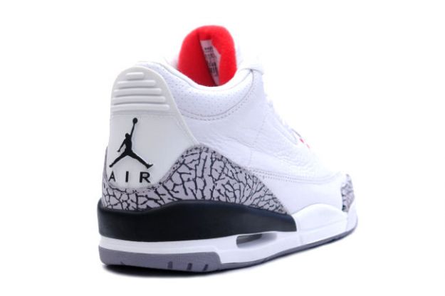 Cheap Air Jordan Shoes 3 Retro White Cement Grey Fire Red