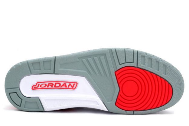 Cheap Air Jordan Shoes 3 White Fire Red Cement Grey