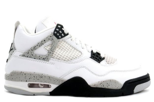 Cheap Air Jordan Shoes 4 Retro 1999 White Black Cement