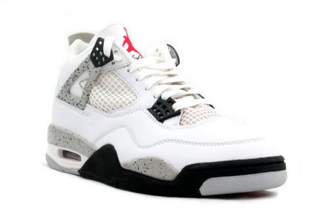 Cheap Air Jordan Shoes 4 Retro 1999 White Black Cement - Click Image to Close