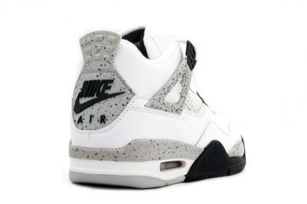 Cheap Air Jordan Shoes 4 Retro 1999 White Black Cement - Click Image to Close