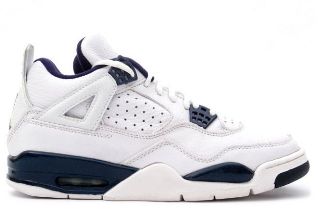 Cheap Air Jordan Shoes 4 Retro 1999 White Columbia Blue Midnight Navy - Click Image to Close