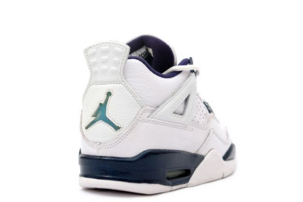Cheap Air Jordan Shoes 4 Retro 1999 White Columbia Blue Midnight Navy