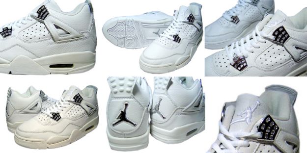 Cheap Air Jordan Shoes 4 Retro 2000 White Wgite Chrome - Click Image to Close