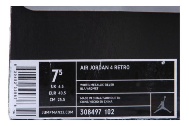 Cheap Air Jordan Shoes 4 Retro Pure Money White Metallic Silver - Click Image to Close