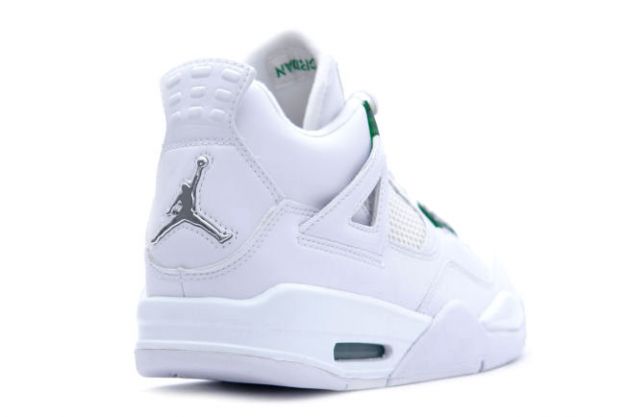 Cheap Air Jordan Shoes 4 Retro White Chrome Classic Green - Click Image to Close