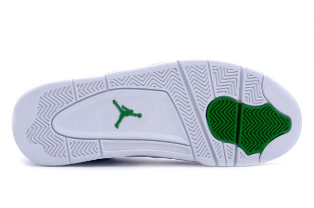 Cheap Air Jordan Shoes 4 Retro White Chrome Classic Green
