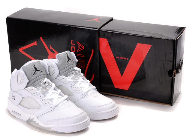 Cheap Air Jordan Shoes 5 Retro Hardcover Box All White