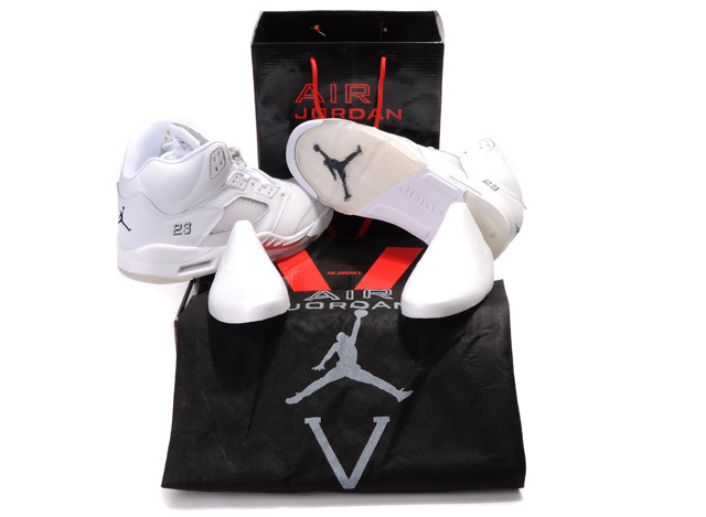 Cheap Air Jordan Shoes 5 Retro Hardcover Box All White - Click Image to Close