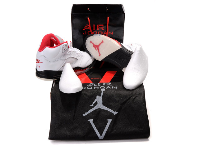 Cheap Air Jordan Shoes 5 Retro Hardcover Box White Black Red