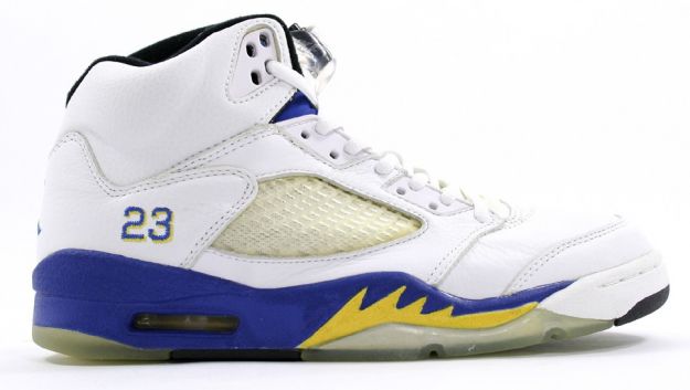 Cheap Air Jordan Shoes 5 retro high men laney white varsity royal varsity maize