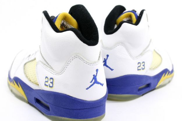 Cheap Air Jordan Shoes 5 retro high men laney white varsity royal varsity maize - Click Image to Close