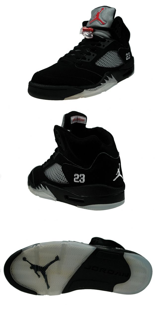 Cheap Air Jordan Shoes 5 Retro Black Black Metallic Silver
