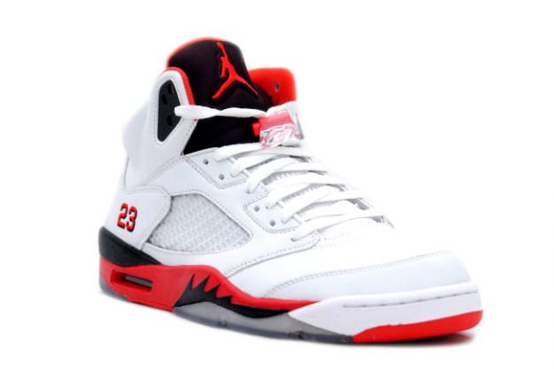 Cheap Air Jordan Shoes 5 Retro Fire Red White Fire Red Black - Click Image to Close