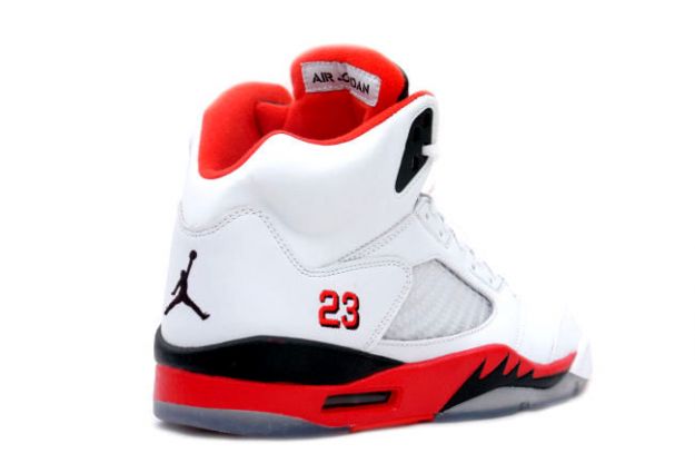 Cheap Air Jordan Shoes 5 Retro Fire Red White Fire Red Black - Click Image to Close