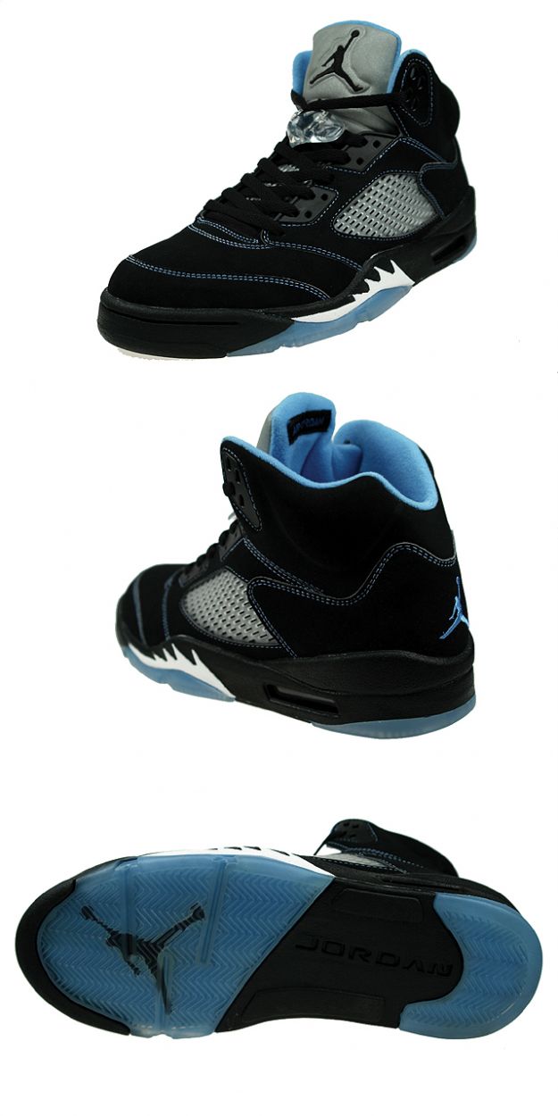 Cheap Air Jordan Shoes 5 Retro Black University Blue White - Click Image to Close