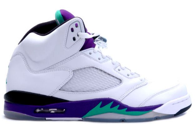 Cheap Air Jordan Shoes 5 Retro White Grape Ice New Emerald - Click Image to Close