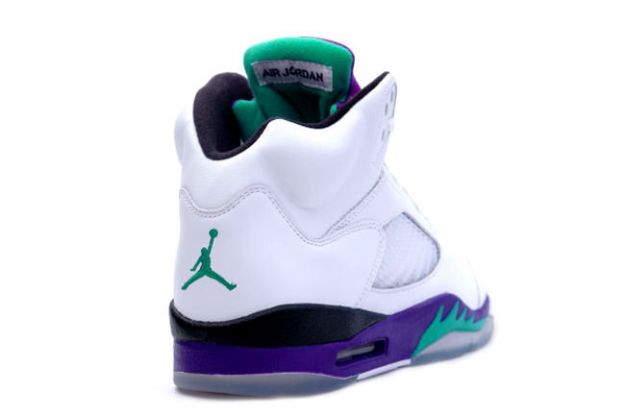 Cheap Air Jordan Shoes 5 Retro White Grape Ice New Emerald - Click Image to Close