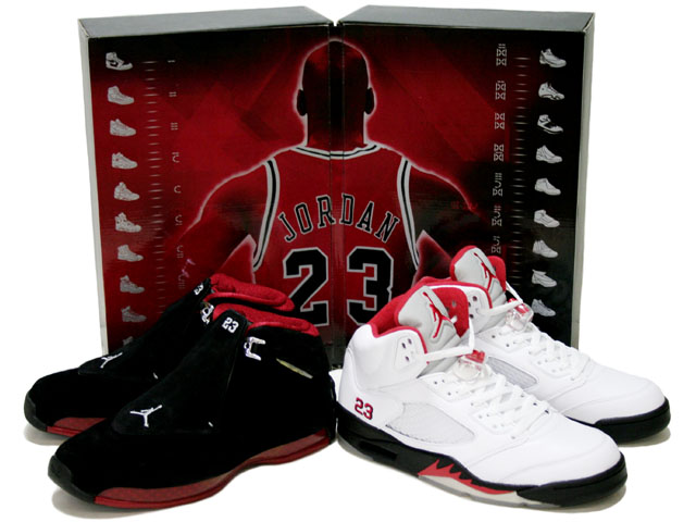 Cheap Air Jordan Shoes 5 White Black Fire Red v Cheap Air Jordan Shoes 18 Countdown Package