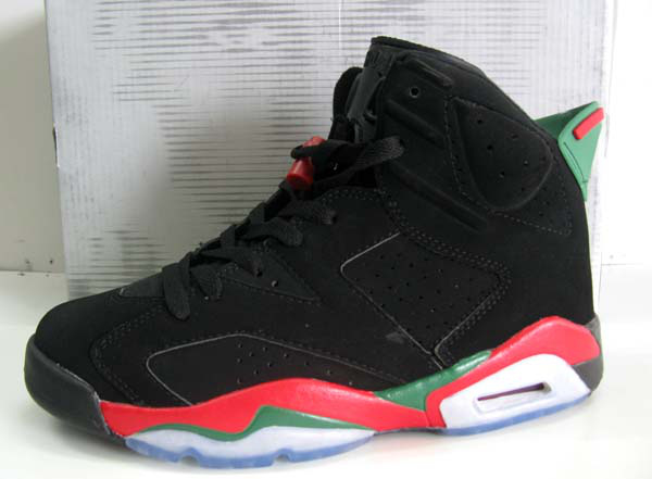 Cheap Air Jordan Shoes 6 Retro Black Red Green White