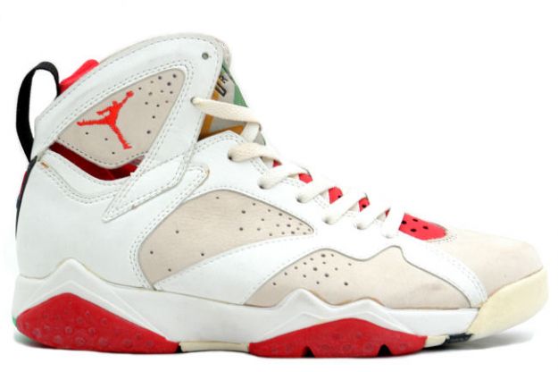 Cheap Air Jordan Shoes 7 Original Hare White Light Silver True Red - Click Image to Close