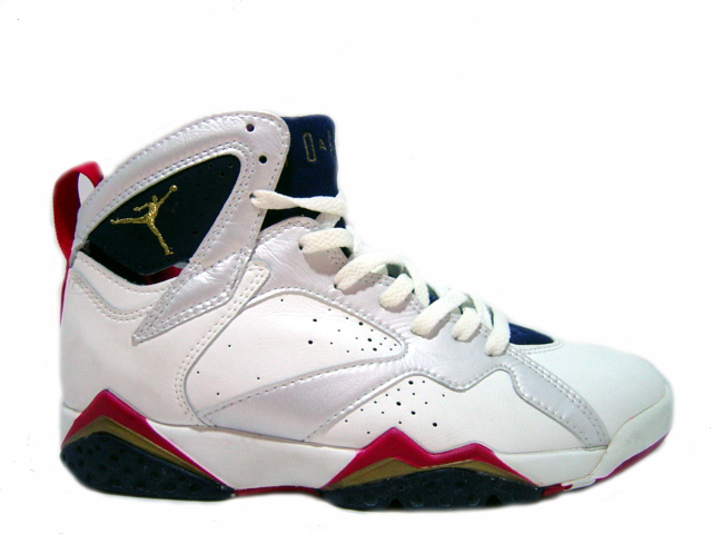 Cheap Air Jordan Shoes 7 Original Olympics White Midnight Navy True Red