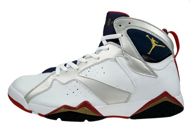 Cheap Air Jordan Shoes 7 Retro Olympics White Metallic Gold Navy True Red