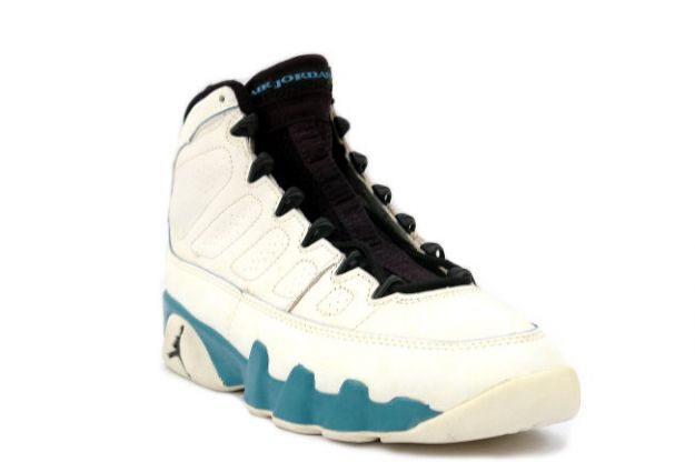 Cheap Air Jordan Shoes 9 Original White Black Dark Powder Blue - Click Image to Close