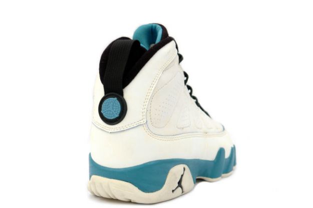 Cheap Air Jordan Shoes 9 Original White Black Dark Powder Blue - Click Image to Close