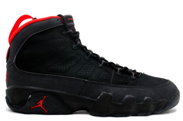 Cheap Air Jordan Shoes 9 Original Black Dark Charcoal Rrue Red