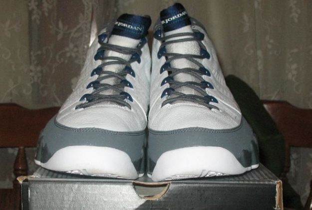 Cheap Air Jordan Shoes 9 Retro White French Blue Flint Grey - Click Image to Close