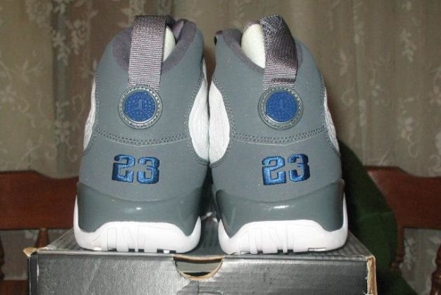 Cheap Air Jordan Shoes 9 Retro White French Blue Flint Grey