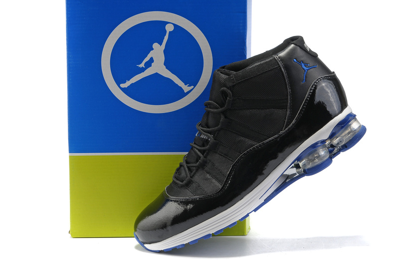 Cheap Air Cushion Jordan Shoes 11 Black White Blue Shoes