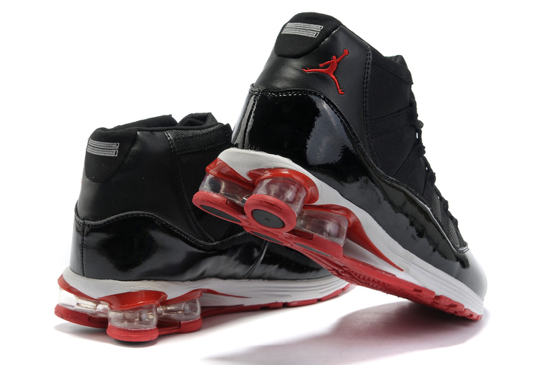 Cheap Air Cushion Jordan Shoes 11 Black White Red Shoes - Click Image to Close