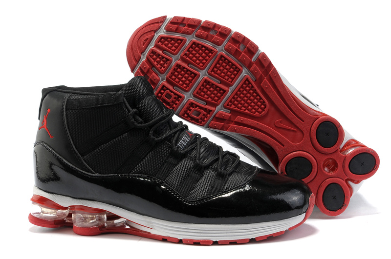 Cheap Air Cushion Jordan Shoes 11 Black White Red Shoes - Click Image to Close