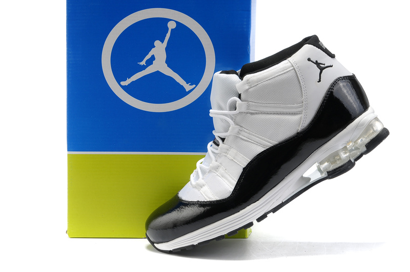 Cheap Air Cushion Jordan Shoes 11 White Black Shoes - Click Image to Close