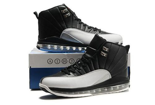 Cheap Air Cushion Jordan 12 Black White Shoes - Click Image to Close