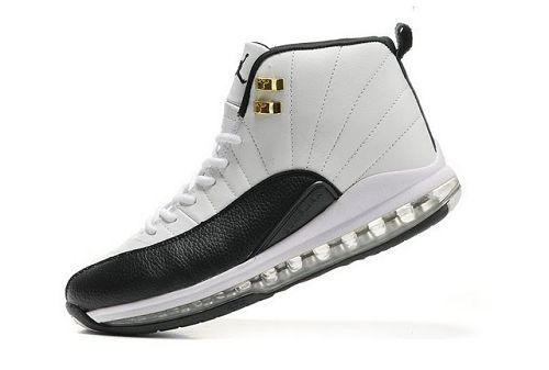 Cheap Air Cushion Jordan 12 White Black Shoes - Click Image to Close