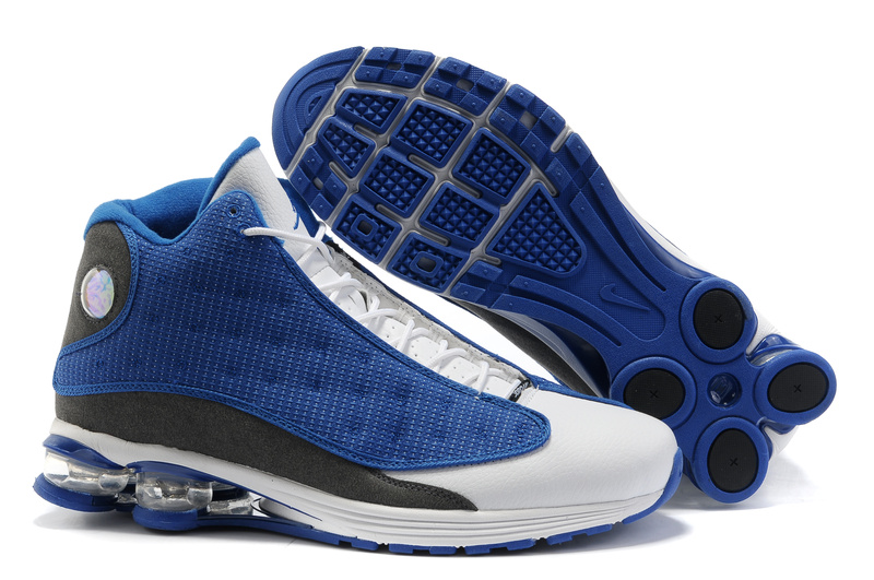 Cheap Air Cushion Jordan Shoes 13 Blue White Grey Shoes - Click Image to Close