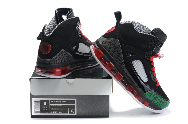 Cheap Air Cushion Jordan 3.5 Black Red Green Shoes - Click Image to Close