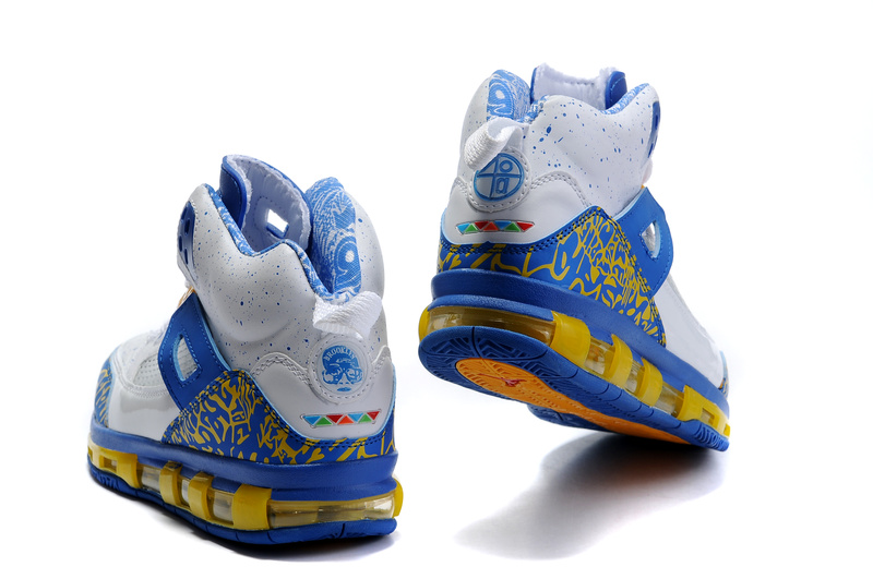 Cheap Air Cushion Jordan 3.5 White Blue Yellow Shoes - Click Image to Close