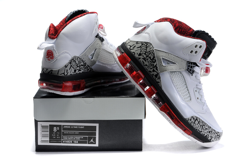 Cheap Air Cushion Jordan 3.5 White Grey Black Red Shoes