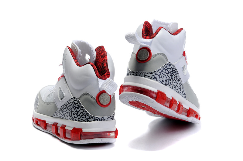 Cheap Air Cushion Jordan 3.5 White Grey Red Shoes - Click Image to Close