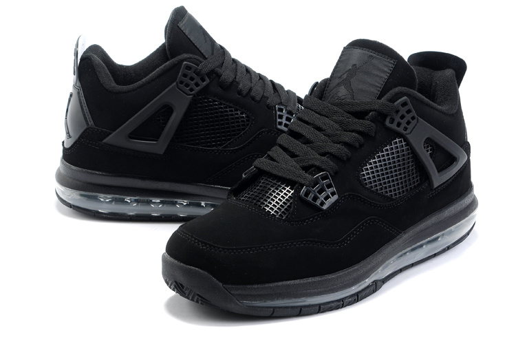 Cheap Air Cushion Jordan 4 Black Shoes - Click Image to Close