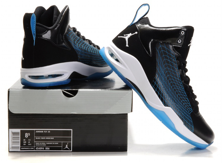 Cheap Air Jordan Shoes Fly Spiderman Black Blue White - Click Image to Close