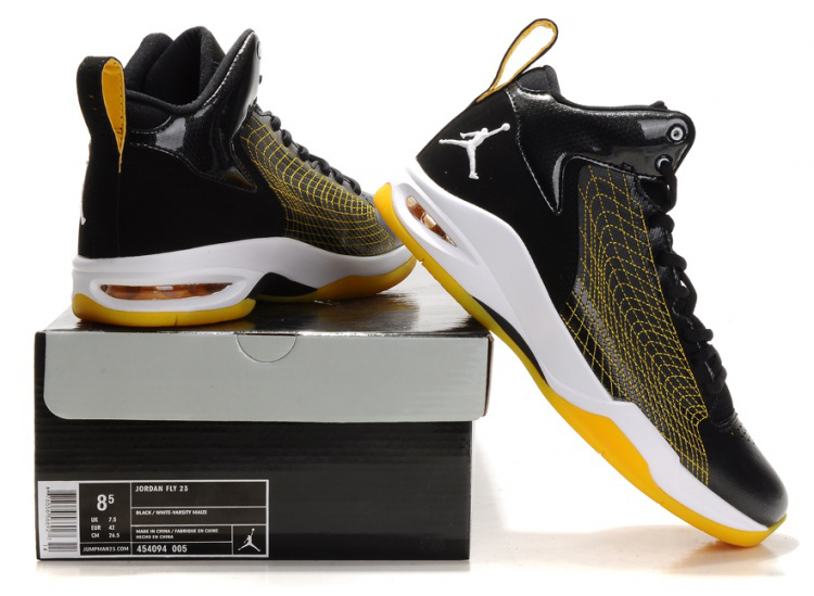 Cheap Air Jordan Shoes Fly Spiderman Black Yellow White