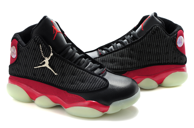 Cheap Air Jordan Shoes 13 Midnight Black White Red